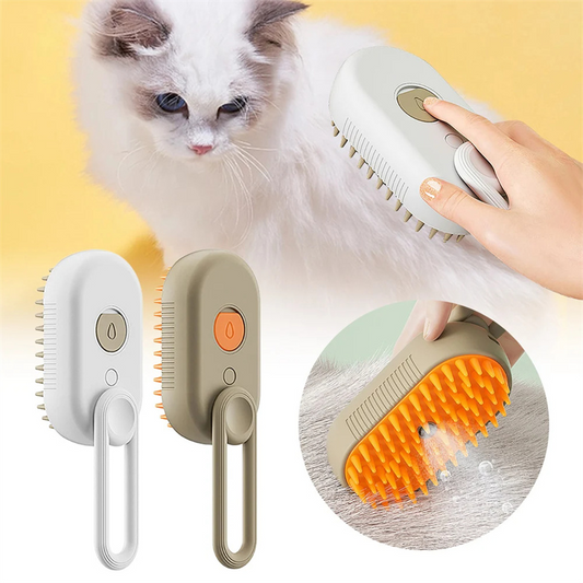 Electric Cat Steam Brush ? 3-In-1 Pet Grooming Comb with Water Spray for Cats and Dogs, USB Rechargeable