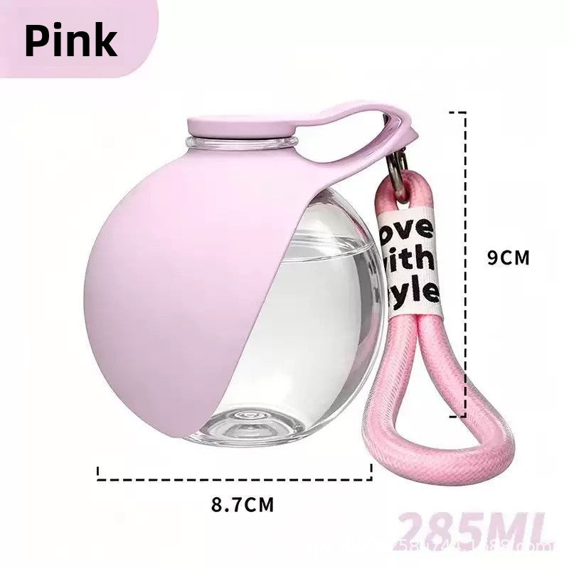 Hunde-Trinkflasche aus Edelstahl mit Silikon-Blattschale, 2-in-1 auslaufsicherer tragbarer Hunde-Wasserspender, Trinkflasche aus lebensmittelechtem 304-Material für kleine bis mittelgroße Welpen (Blau)