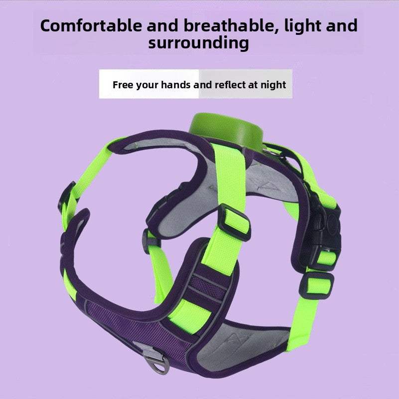 Automatic Retractable Dog Harness Leash with Reflective Vest