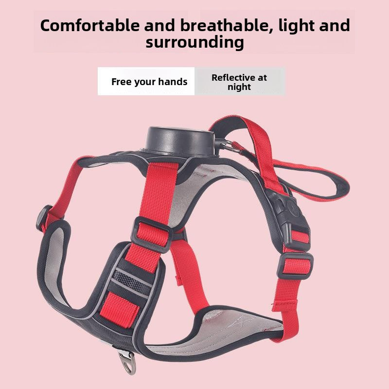Automatic Retractable Dog Harness Leash with Reflective Vest