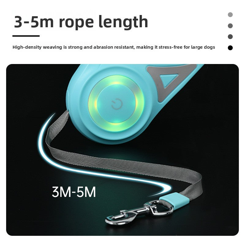 Automatic Retractable Dog Leash with Light