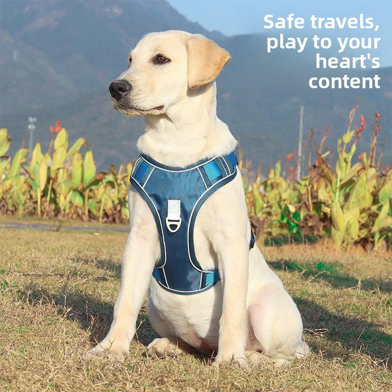 Automatic Retractable Dog Harness Leash with Reflective Vest