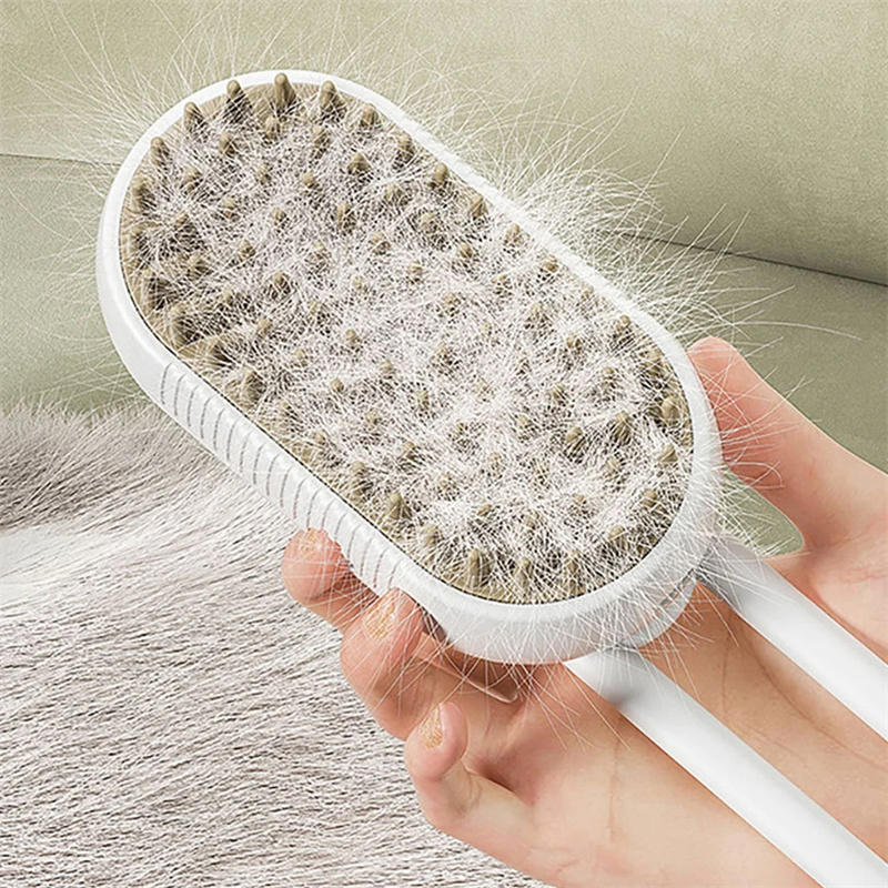Electric Cat Steam Brush ? 3-In-1 Pet Grooming Comb with Water Spray for Cats and Dogs, USB Rechargeable