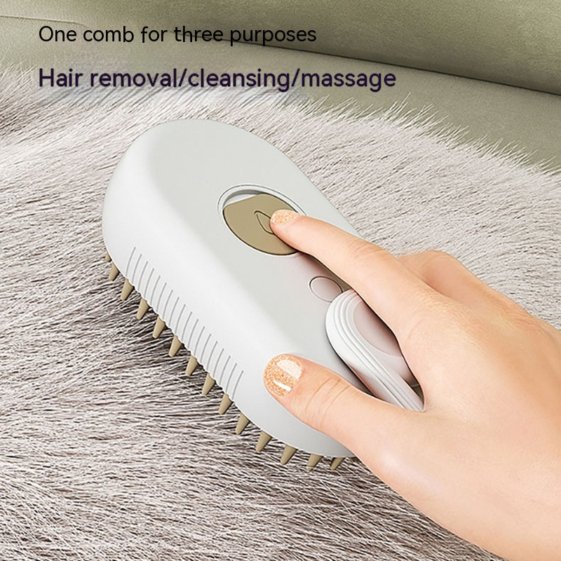 Electric Cat Steam Brush ? 3-In-1 Pet Grooming Comb with Water Spray for Cats and Dogs, USB Rechargeable