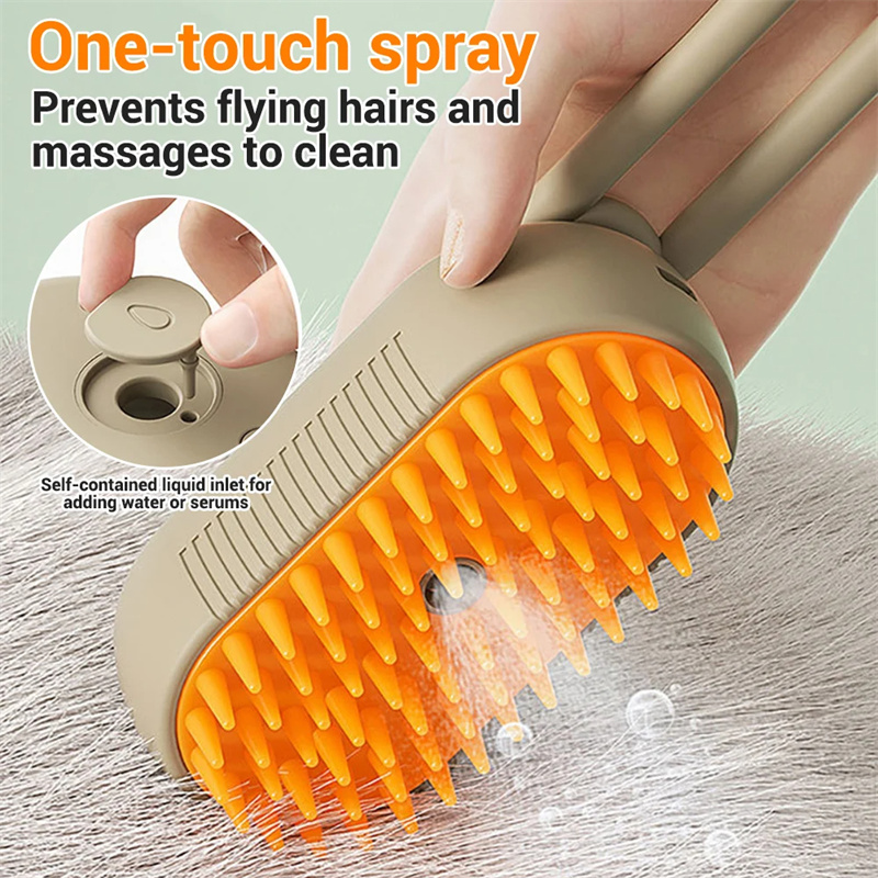 Electric Cat Steam Brush ? 3-In-1 Pet Grooming Comb with Water Spray for Cats and Dogs, USB Rechargeable
