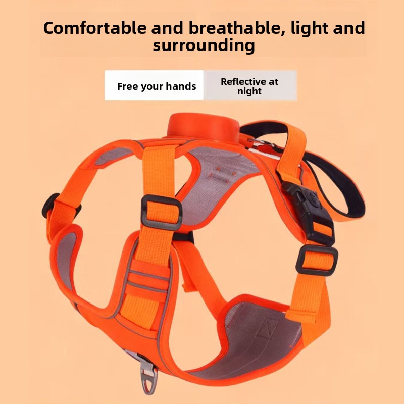 Automatic Retractable Dog Harness Leash with Reflective Vest