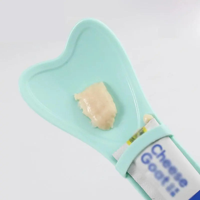 Multi-Functional Cat and Dog Feeding Spoon with Snack Strip Feature